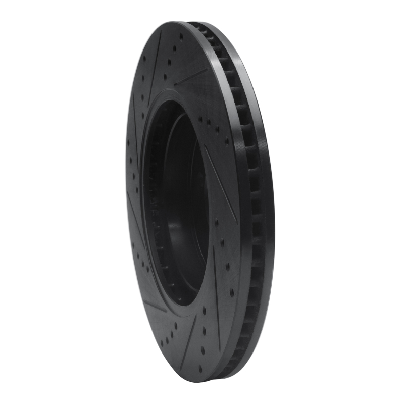 Lincoln Aviator Brake Rotor (1) - Front Right - R1 Concepts - Drilled & Slotted - Black - `03-`05